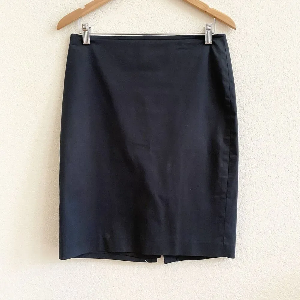 Ann Taylor‎ Classic Black Skirt Size 6 $69 Lined Zip Back Career Office